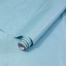 자체 접착 실크 벽지 단순 PVC 방수 벽지, 블루 실크 60cm * 1m