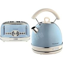 4구토스터 오븐토스터기 Ariete Vintage 156 4구 슬라이스 토스터 6단계 토스트 1600W 독일배송, 하나의, 파란색