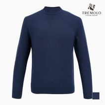 인디안 TREMOLO 블루 하프숏터틀넥 솔리드 니트_TRBBHWZ9146