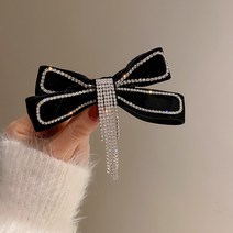 스타 포인트 패브릭 활 다이아몬드 술 머리핀 한국 패션 기질 조커 머리핀 성격 헤어 액세서리 여성 도매