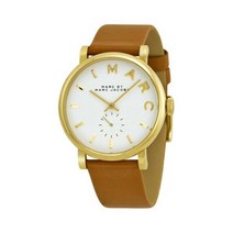 시계 마크 제이콥스 Baker 화이트 다이얼 Tan Leather Band 쿼츠 레이디스 MBM1316 140892