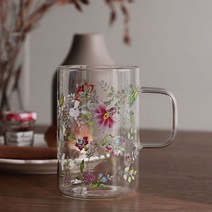 프로방스 플라워 머그컵 500ml 꽃무늬컵 빈티지 홈 유리 카페 집들이선물 잔, jkn1318 블로스 머그컵_(베이직 500ml 2p), jkn1318 본상품선택