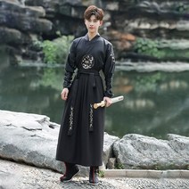 남성 개량 계량 생활한복 남성 교복 개선 남녀 요소 크로스 컬러 전통 고대 의상 무술 스타일 커플