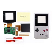 쉘 하우징이있는 gbc 콘솔 용 게임 보이 컬러 콘솔 용 2.2 인치 하이 라이트 gbc lcd 백라이트 lcd 화면, LCD 회색 쉘