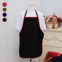 (주)더해피 가정 미술 미용 수예 카페 업소 손님용 핸드메이드 앞치마 모음, 손님용 앞치마(목끈형)-블랙