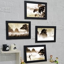 [바보사랑] iv037-자연풍경_산수화_가로_액자세트, 프레임선택/타입선택:화이트/1-학