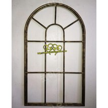 창문거울 빈티지 소품 유럽식 아치 엔틱 카페 감성 아치형, 거울 없는 브론즈 60x100cm