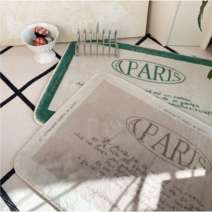 빈티지 레트로 주방 욕실 레터링 러그 발매트, 그린