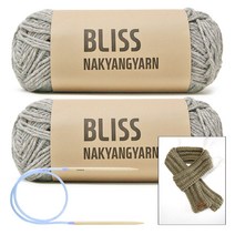 [니뜨] 블리스 뜨개실(50g)x2볼+줄바늘6.0mm, 315_브릭