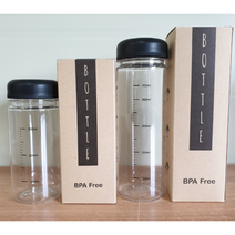 트라이탄 눈금 용량표시 보틀 2P 350ml 500ml, 350ml+500ml 세트, 검정
