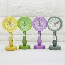 Naricollection 스프링알람시계 탁상시계 미니사이즈 침대헤드, 그레이