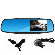 차량용 블랙박스 ADDKEY-4.5 인치 자동차 Dvrs 비디오 레코더 대시 캠 풀 HD 1080P 미러 카메라 루프 녹화, 02 dual lens