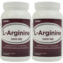 GNC L-아르기닌 1000mg 캐플렛, 90개입, 2개
