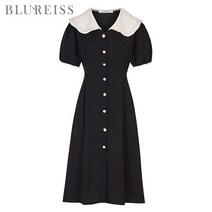 [블루레이스] 더블카라진주버튼원피스_B2M1OP4081