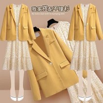 크롭자켓세트 린정장세트 여자린넨셋업 여성 드레스 재킷 봄 캐주얼 모든 경기 탑 세미정장