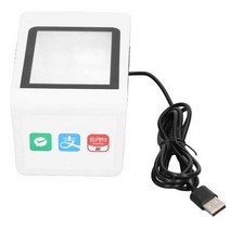 레스토랑 세트 데스크탑 바코드 스캐너 음성 프롬프트 USB 인터페이스가있는 대형 창 QR 2D 판독기, [01] A