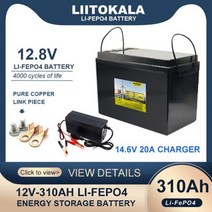 인산철 배터리 LiitoKala 12.8V 310ah 280Ah 120AH LiFePO4 12V 리튬 철 인산염 사이클 투어링 카 14.6V 충전기 세금 156467, 07 12.8V 310AH-20A