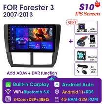 카플레이 모니타 vtopek 9인치 4g 카플레이 dsp 2din 안드로이드 11.0 자동차 라디오 multimidia 비디오 플레이어 탐색 gps for subaru 3 sh, 협력사, s10-adas