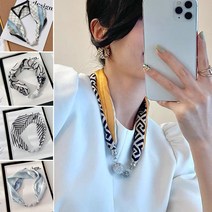 마그네틱 미니 봄스카프 봄패션 쁘띠 스카프링 큐빅 가을 꽃무늬 목걸이 실크 자석 메는법 코디 스카프