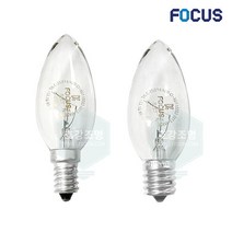 10개입 포커스 백열램프 촛대구 60W E14전구 E17전, E14_전구색(노란빛), 포커스촛대구60W(10개입)