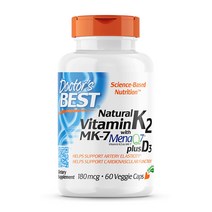 Doctor's Best Natural Vitamin K2 MK 7 180mcg 60정, 1개