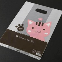 러블리 핑크 고양이 그림 비닐백 팬시 선물 포장, 엠제이글로벌컴퍼니 본상품선택