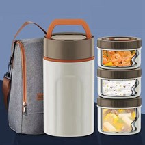 oyoson 보온보냉도시락 런치박스+식기, 흰색
