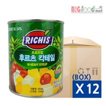 (주)동서 리치스 트로피칼 후르츠 칵테일, 850g, 12개입