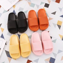 발편한 여성 슬리퍼 블록 일체형 커플 실내화, 블랙