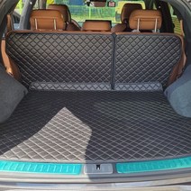 4D 입체퀼팅 제네시스 GV60 자동차 트렁크매트 + 2열등받이 풀세트, 5인승 분리형, 웜그레이