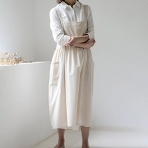 유이미 생활 방수 원피스형 앞치마 조절가능, 베이지