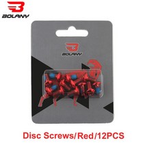 디스크로터 튜닝 브레이크 캘리퍼 패드 Bolany 12Pcs 자전거 브레이크 디스크 나사 볼트 로터 교체 사이클, 03 Red12pcs