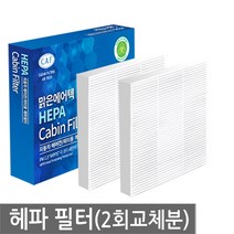맑은필터 1+1 PM0.3 헤파 초미세먼지 차량용 자동차에어컨필터(2회교체분), 005HP(2개)-맥스크루즈