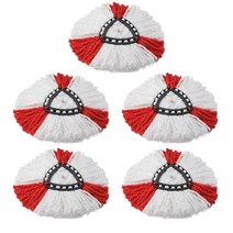 Vileda O-cedar Mop 헤드 리필용 5/3pcs Microfibre Spin 360 회전 바닥 교체, [02] 5 red