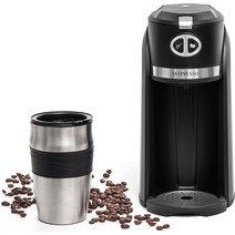Mixpresso 2 in 1 Grind & Brew 자동 개인용 커피 메이커 자동 1인용 커피 메이커(그라인더 내장 및 14개) 온스 여행용 머그 자동 차단 기능