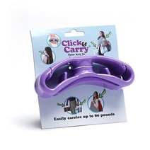Click & Carry 샤크 탱크에서 볼 수 있는 식료품 가방 캐리어 부드러운 쿠션 그립(푸시아 싱글) | 핸즈프리 식료품 가방 캐리어 | 플라스틱 가방 홀더 | 스포츠 장비, Purple