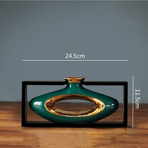 대형 도자기 꽃병 인테리어 화병 유리 빈티지 엔틱 세라믹 중국 스타일의 독창성 세라믹, 24.5x11.5cm