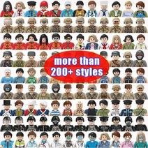 레고사람 캐릭터 레고 피규어 호환 시티 군 인물 빌딩 블록 독일 사람 영국 병사 17, 무작위 200pcs 그림