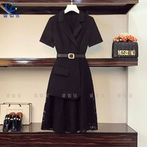 셀럽당 정장 레이스 원피스 여름 빅사이즈 여성 슬림핏 스커트