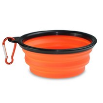 펠렛 제조기 기계 애완동물 사료 가공 350 1000ml 대형 접이식 TPE 실리콘 개밥 그릇 야외 여행 휴대용 애완 동물 식품 용기 먹이 트레이, Orange_1000ML