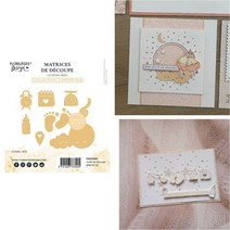 여아용 금속 절단 다이 양각 스크랩북 종이 공예 장식, 라이트 옐로우, DIES