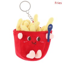 강아지키링 키홀더 열쇠고리 dog keychain 1pc 시뮬레이션 음식 플러시 키 체인 햄버거 핫도그 감자 튀김 인형 소프트 인형 플러시 펜던트 가방 매력 액세서리