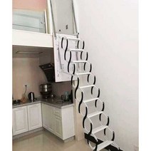 이동식 철제 계단 사다리 폴딩 복층 벽걸이형 다락, 두꺼운 탄소강 80x100