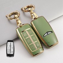 tpu 자동차 키 케이스 커버 홀더 현대 제네시스 gv70 gv80 gv90 2020 2021 2022 키 보호 쉘 액세서리 468 버튼, 6 버튼 그린