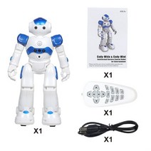 로봇장난감 코딩게임 RC 로봇 과학 코딩 키덜트 교육용 키트 JJRC R2 장난감 스마트 춤 i 대화 형 Robotica Robo 액션 피규어, [02] 파란