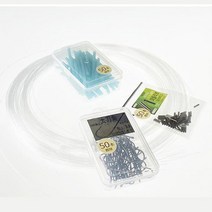 씨케이 / 심해 갈치 최강 DIY / 자작 채비 / 직접 꼼꼼한 제작 재료 세트 / 용도에 맞는 장축광 파이프 외 슬리브 목줄 바늘 50세트, 화이트