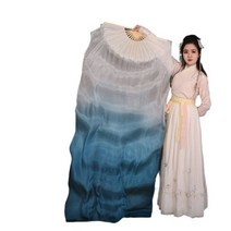 도매 밸리 댄스 실크 베일 쌍 가벼운 무게 다채로운 흐르는 대금 접는 팬 Bellydance 성능 쇼 소품 180cm 너슬 부채, 210cmX90cm, Option8