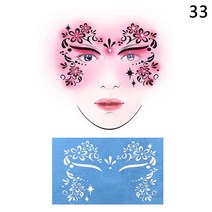 8 스타일 재사용 가능한 얼굴 페인트 에어 브러쉬 반짝이 문신 스텐실 바디 메이크업 템플릿 그리기 디자인 도구, [04] A33