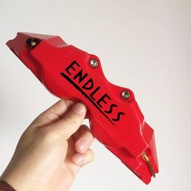 캘리퍼커버 브레이크튜닝 ABS 플라스틱 브레이크 캘리퍼 커버 끝없는 스티커 2 개 또는 4 토요타 야리스 L 하이랜더 카메라리 RAV4 코롤라 EX 크라운, [16] Red B Endless, [01] 2 pcs L and 2 pcs M