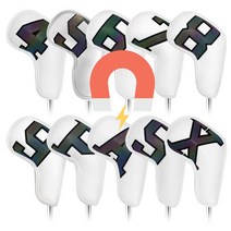 자석 아이언커버 10개 세트 홀로그램 화이트 가죽 원터치